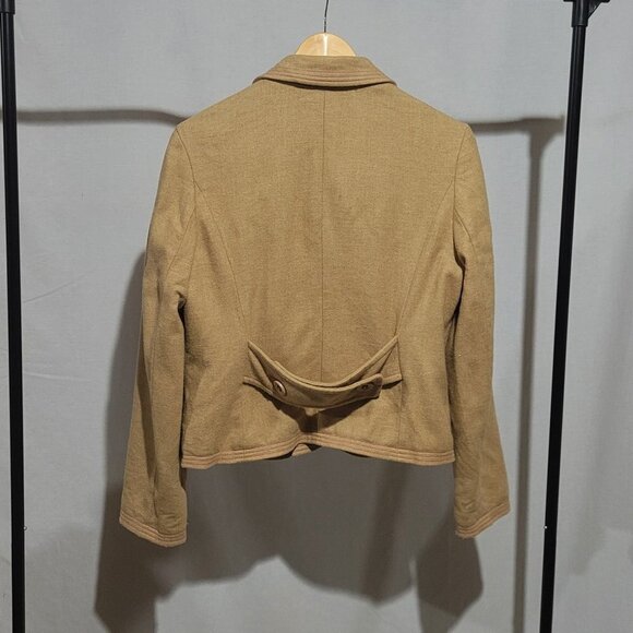 Gap jacket cropped winter fall wool blend coat light brown tan camel neutral - Picture 8 of 16